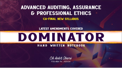 ADVANCED AUDITING, ASSURANCE & PROFESIONAL ETHICS - (HAND WRITTEN NOTEBOOK) - DOMINATOR BLACK & WHITE HARDBOOK